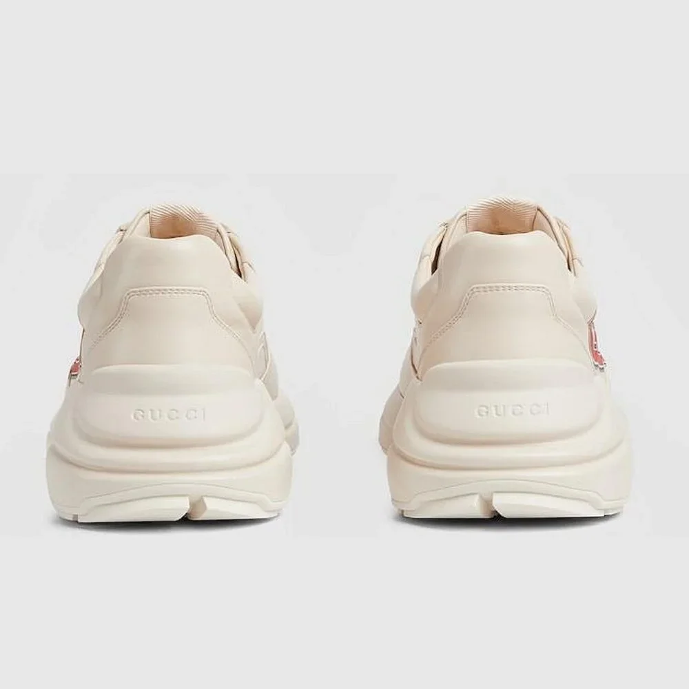 NEW GUCCI Rhyton Ivory Demetra Leather Sneakers Men’s G 8.5 / US 9 Authentic